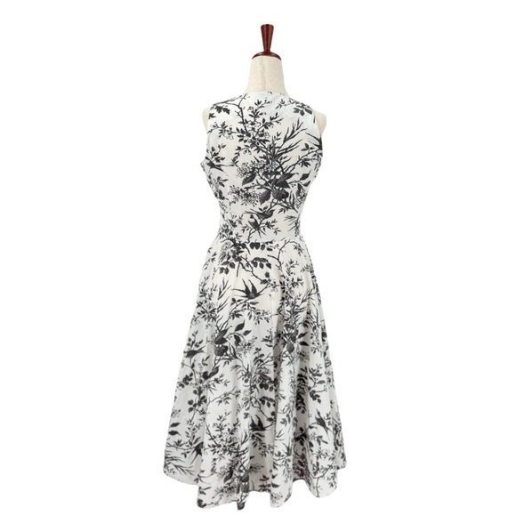 J. Peterman Floral Button Down Sleeveless Midi Shirt Dress Zero - Picture 2 of 12